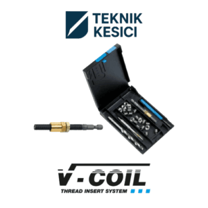V-COIL Diş Tamir Seti (Makine Montaj Aparatı + STI Kılavuz) M 3x05 | Helicoil Diş Tamir Kiti