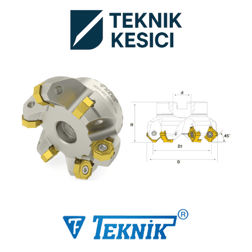 45° SNKX 1206-ONHX 0505 - Teknik Kesici Teknik 45° Tarama Başlığı D080 d27 Z07 SNKX 12 ONHX 05 IK