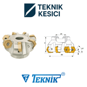 Teknik 55° Tarama Başlığı D160 d40 Z12 HNHX 10