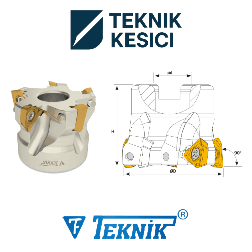 90° 3PKT 1505 - Teknik Kesici Teknik 90° Tarama Başlığı D063 d22 Z06 3PKT 15