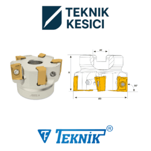 90° ANKX 1607 - Teknik Kesici Teknik 90° Tarama Başlığı D080 d27 Z06 ANKX 16
