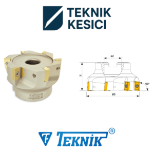 Teknik 90° Tarama Başlığı D080 d27 Z06 APKT 16