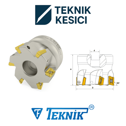 90° BDMT 11T3 - Teknik Kesici Teknik 90° Tarama Başlığı D040 d16 Z05 BDMT 11