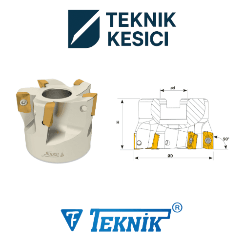 90° BOMT 1304 - Teknik Kesici Teknik 90° Tarama Başlığı D040 d16 Z04 BOMT 13
