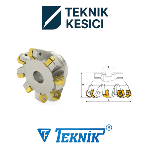 PNMU 1206 - Teknik Kesici Teknik 88° Tarama Başlığı D125 d40 Z10 PNMU 12 IK