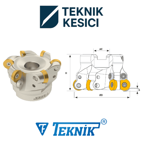 RDMT 1604 - Teknik Kesici Teknik Yuvarlak Uçlu Tarama Başlığı D052 d22 Z04 RDMT 16