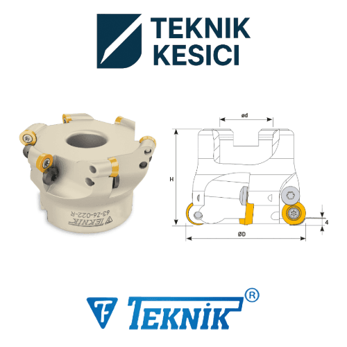 RHKW 0802 - Teknik Kesici Teknik Yuvarlak Uçlu Tarama Başlığı D040 d16 Z04 RHKW 08