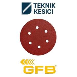 GFB 150mm Cırtlı Disk Zımpara 6 Delikli NK Aluminyum Oksit 220 Kum