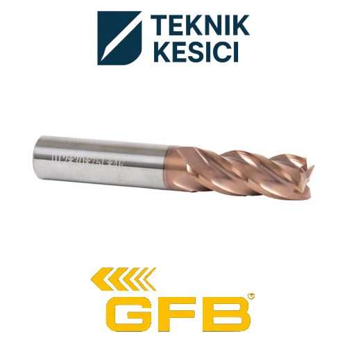 GFB 4 Ağızlı Karbür Elmas Freze 10 - Teknik Kesici 4 Ağızlı Karbür Küresel Elmas Freze 16,0 mm - GFB 3088