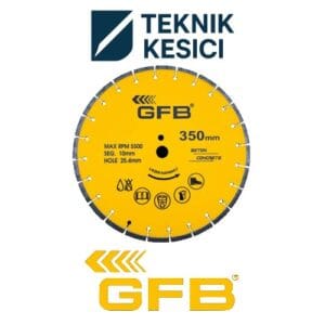GFB Beton Kesme Testere Lazer Kaynaklı 450 x 25.4 x 10 mm