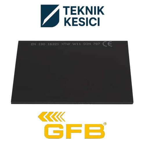GFB Kaynak Maske Camı DIN777 - 80 x 110 - TH 9 - Geniş - Teknik Kesici Kaynak Maske Camı DIN777 - 50 x 110 - TH 9 - Dar - GFB 6012
