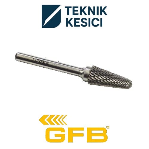 GFB L - Konik Yuvarlak L06 X16 - Teknik Kesici GFB Karbür Kalıpçı Freze L - Konik Yuvarlak L16 x 33 x 06