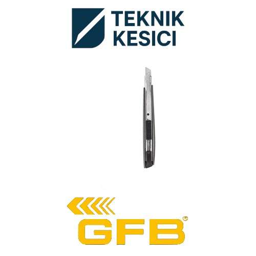 GFB Metal Maket Bıçağı Küçük 9 mm - Teknik Kesici Metal Maket Bıçağı Küçük 9 mm - GFB 4505