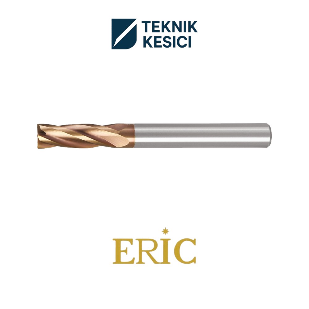 Eric 6 mm R05 55HRC Uzun Karbür Köşe Radus Freze Boy 75 mm 4FUR550575600 - Teknik Kesici Eric 6 mm R0,5 55HRC Uzun Karbür Köşe Radus Freze Boy: 75 mm 4FUR550575600