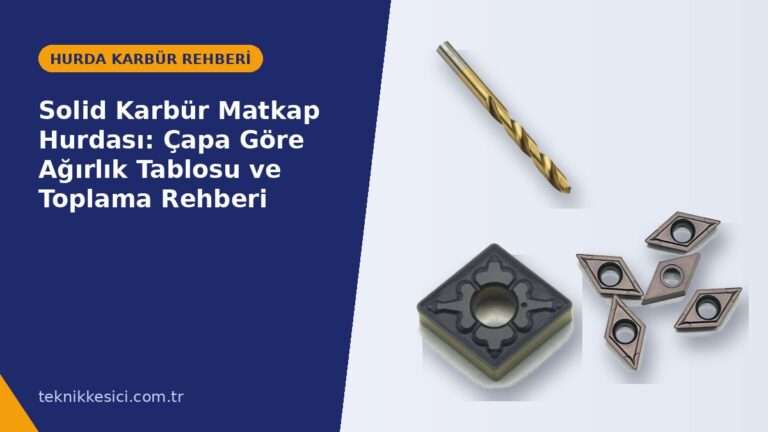 Solid Karbür Matkap Hurdası: Çapa Göre Ağırlık Tablosu ve Toplama Rehberi - Teknik Kesici hurda karbür rehberi