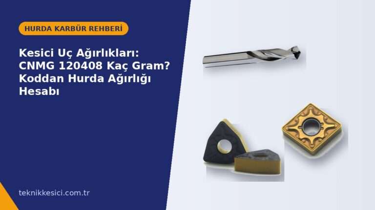 Kesici Uç Ağırlıkları: CNMG 120408 Kaç Gram? Koddan Hurda Ağırlığı Hesabı - Teknik Kesici hurda karbür rehberi