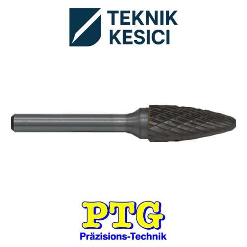 PTG Karbür Kalıpçı Freze Form F Yuvarlak Uçlu Ağaç Tipi DIN 8033 - Teknik Kesici PTG Karbür Kalıpçı Freze Form F (Yuvarlak Uçlu Ağaç Tipi) DIN 8033 - PTG