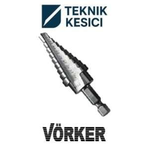 Vörker HSS 1/4" Bits Saplı Kademeli Sac Delme Matkabı - Vörker