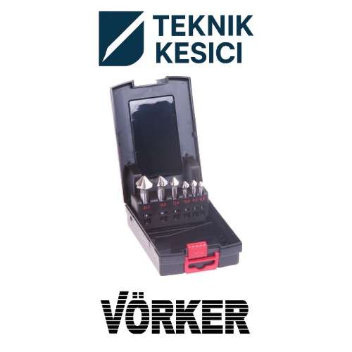 Vörker HSS Havşa Freze Seti 6 Parça 90° DIN 335 C - Teknik Kesici Vörker HSS Havşa Freze Seti 6 Parça 90° DIN 335 C - Vörker