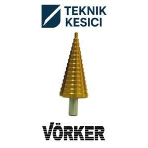 Vörker HSS TiN Kaplı Helis Kanallı Kademeli Sac Delme Matkabı - Vörker